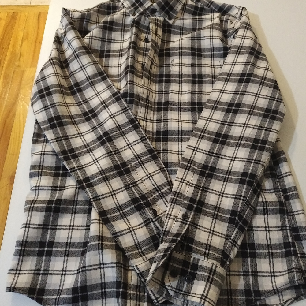 Banana Republic black/white flannel shirt - S